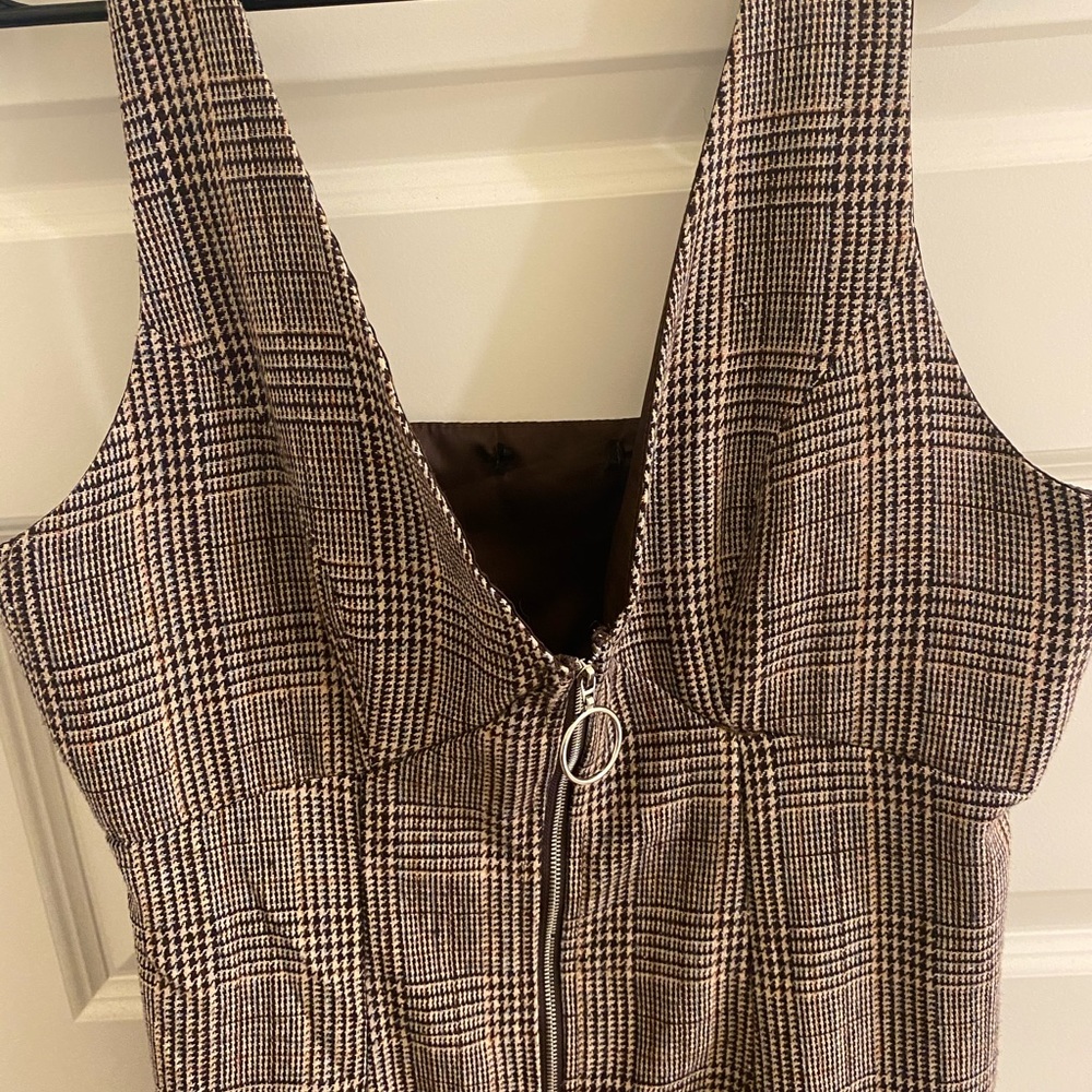 Plaid zip-up dress